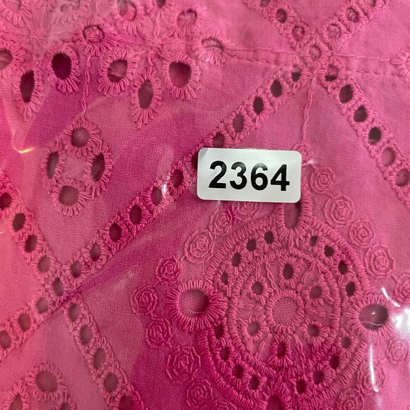 Faherty Carmel Cactus Flower Pink Eyelet Blouse Lined Small Organic Cotton - Picture 16 of 16